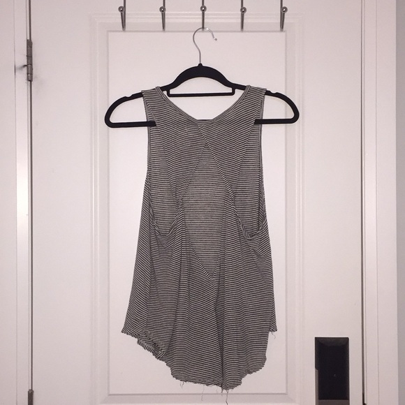 Striped Open Back Muscle Tee - Picture 2 of 2